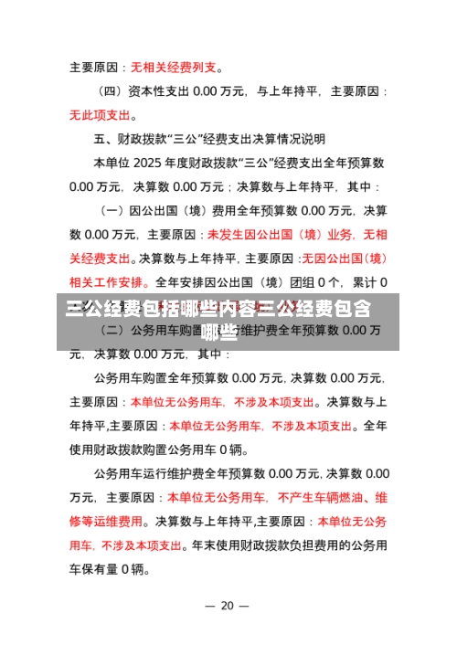 三公经费包括哪些内容三公经费包含哪些