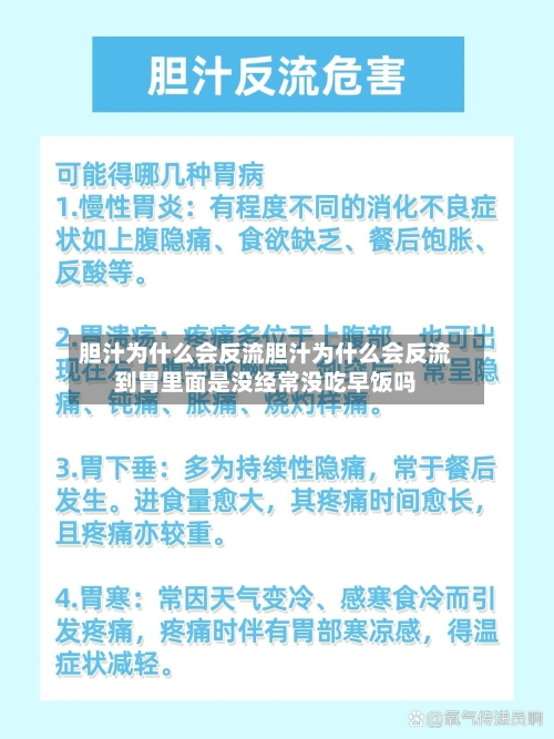胆汁为什么会反流胆汁为什么会反流到胃里面是没经常没吃早饭吗